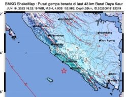 Bengkulu Dilanda Gempa Magnitudo 5,4