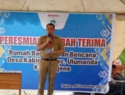 Serah Terima Aset Rumah Korban Bencana Desa Kabiraan, Aris Sampaikan Sejumlah Langkah Penanganan Bencana