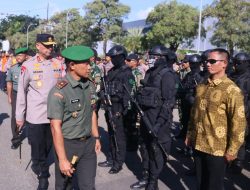 Danrem 142 Tatag Pimpin Apel Pasukan Pengamanan VVIP Kunker Jokowi