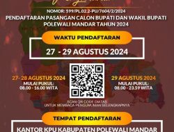 Pengumuman Pendaftaran Pasangan Calon Bupati dan Wakil Bupati Polewali Mandar Tahun 2024