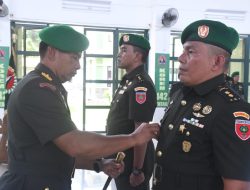 Danrem 142/Tatag Pimpin Penerimaan Tugas Pejabat Baru Kasi Intel dan Kasi Log Kasrem 142/Tatag